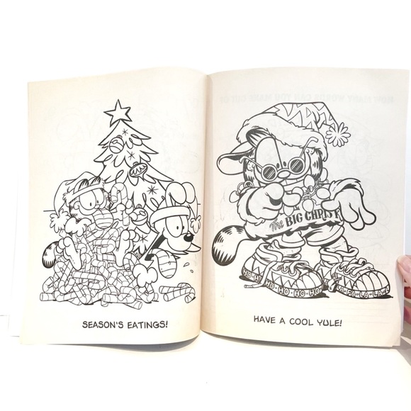 Vintage 1998 Garfield Promotional Christmas Colouring Book Holiday Fun Games Kid - Picture 7 of 7